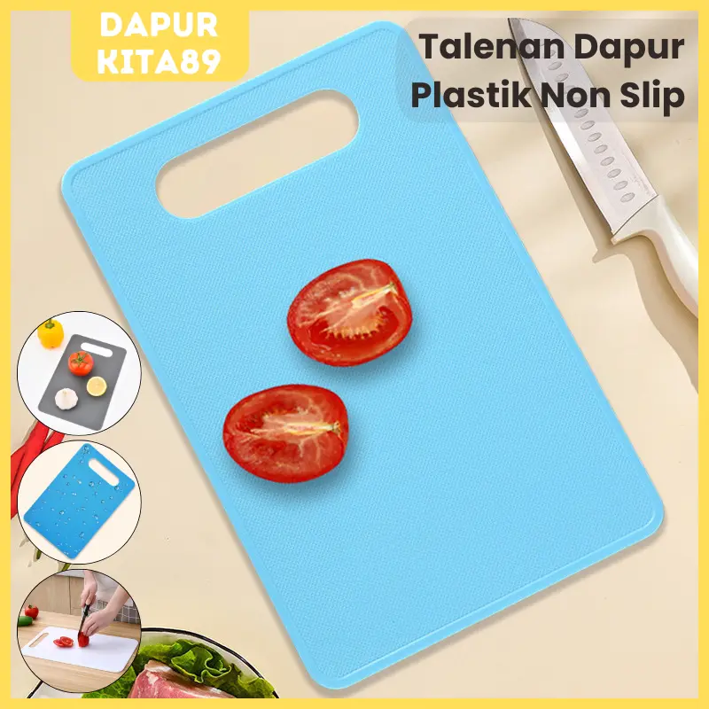 DK89 Talenan Dapur Plastik Non Slip Warna Warni / Alas Pemotong Buah Sayuran Daging Multifungsi Cutting Board