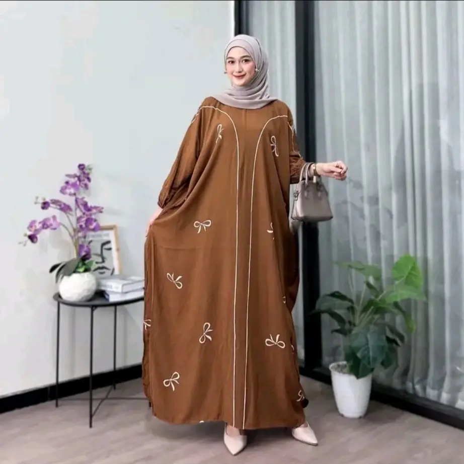 Gamis Kaftan Rayon Jumbo Pitaloka Ld 180cm Fashion Muslim Lengan Panjang - Wanita - Dress