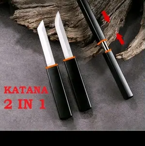 pisau katana 2in1 pisau survival pisau camping pisau koki pisau buah pisau jepang super tajam Dapur Baja Besi Daging Ikan Kayu Stainless Steel Ayam Kitchenware Gunung