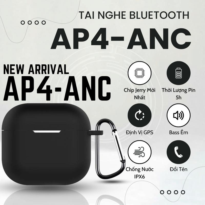 Tai Nghe AP Gen 4 ANC - Xuyên Âm Chống Ồn Âm Thanh Thích Ứng Nghe Nhạc Cực Hay - Bluetooth 5.3 Kết Nối Nhanh Ổn Định - Micro Đàm Thoại To Rõ Ràng - Phiên Bản Pin 5 Giờ - Bass Êm Dịu