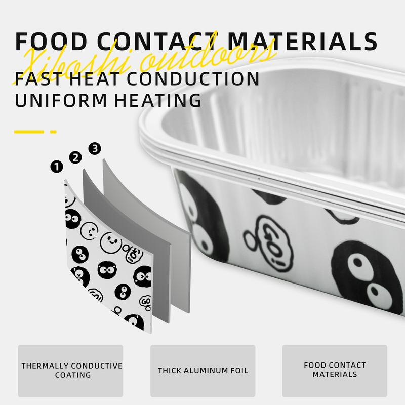 Product Introduction of 10PCS Mini Cake Pans Rectangular Aluminum Foil Baking Pans Cheesecake Containers. Double Thick Aluminum Foil Baking Pan Food Container for Heating Cooking Meal Prep Storage Freezer and Takeout 9