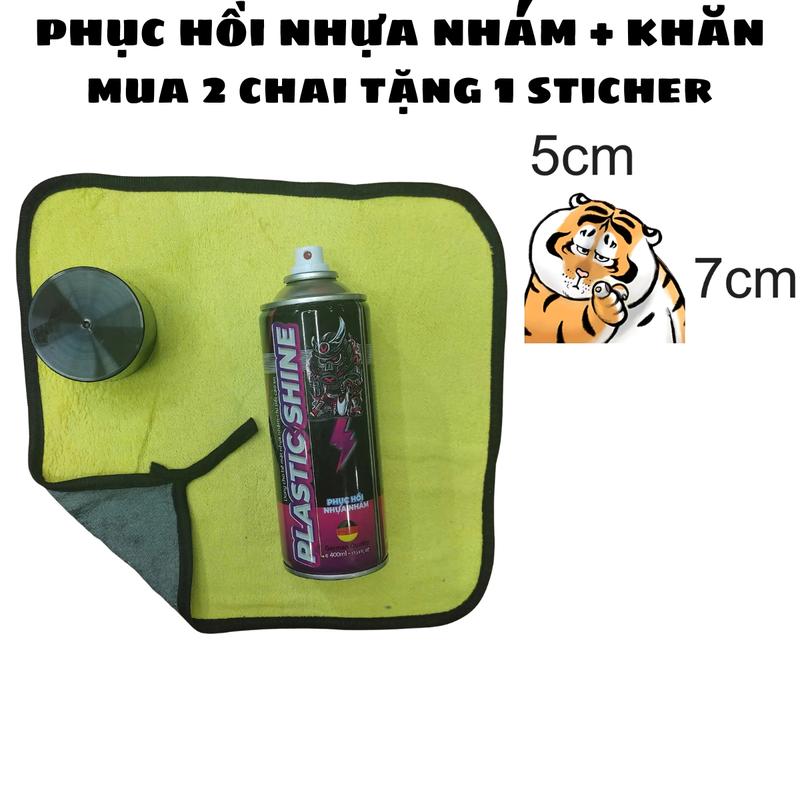 Sprayking chai phục hồi nhựa xe máy oto 400ml dạng xịt + khăn 30x30 vàng xám