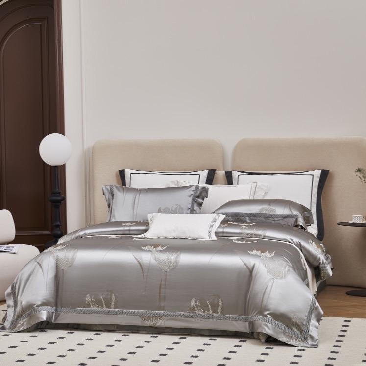 Bộ chăn ga gối gấm lụa cao cấp 4 món ga Trần , được rệt mật độ sợi cao