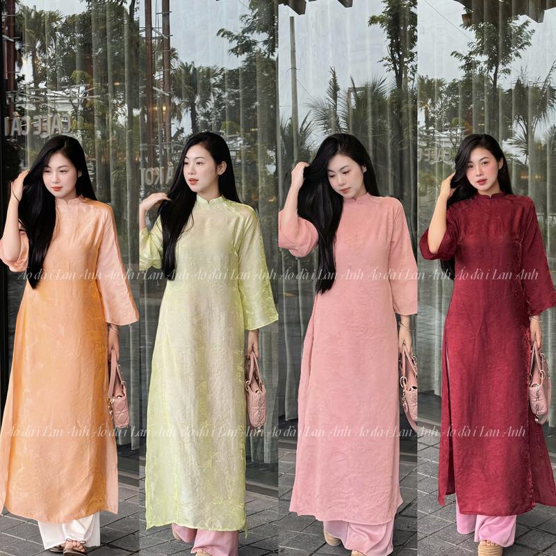  Áo Dài Tết Cách Tân Dáng Suông Vải Tơ Tằm Ánh Kim Nhăn Nhẹ Tự Nhiên Phù Hợp Mặc Lễ Tết Cưới Hỏi Chụp Ảnh Đi Chơi Hottrend 2026 