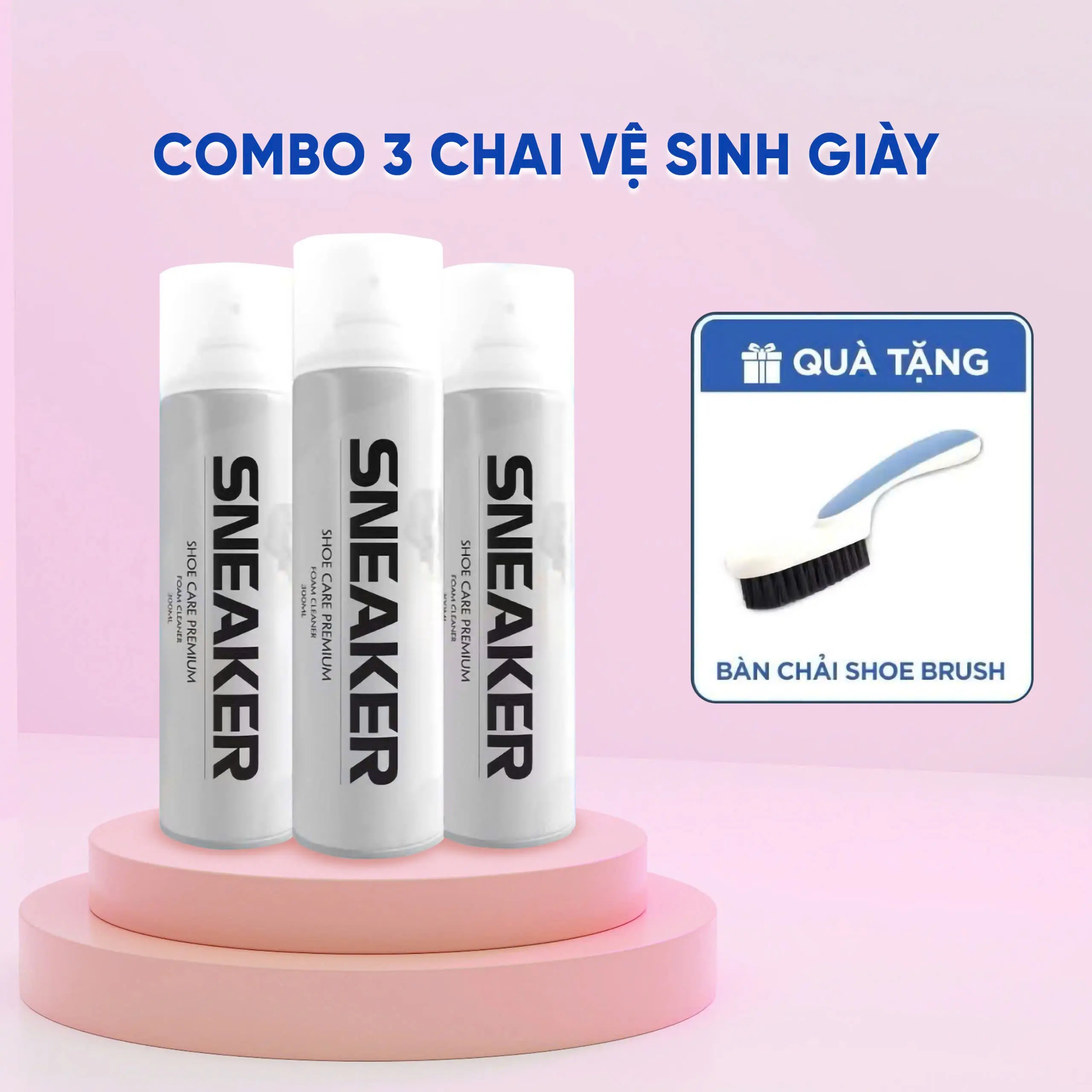 Combo 3 Chai Xịt Tạo Bọt Vệ Sinh Giày, Bình Xịt Tuyết Làm Sạch Trắng Giày Dép, Túi Xách, Ghế Sofa Mã 03