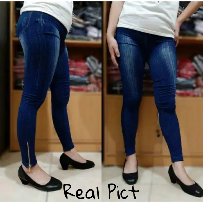 LEGGING IMPORT JEANS SLETING  / LEGGING IMPORT WANITA 1
