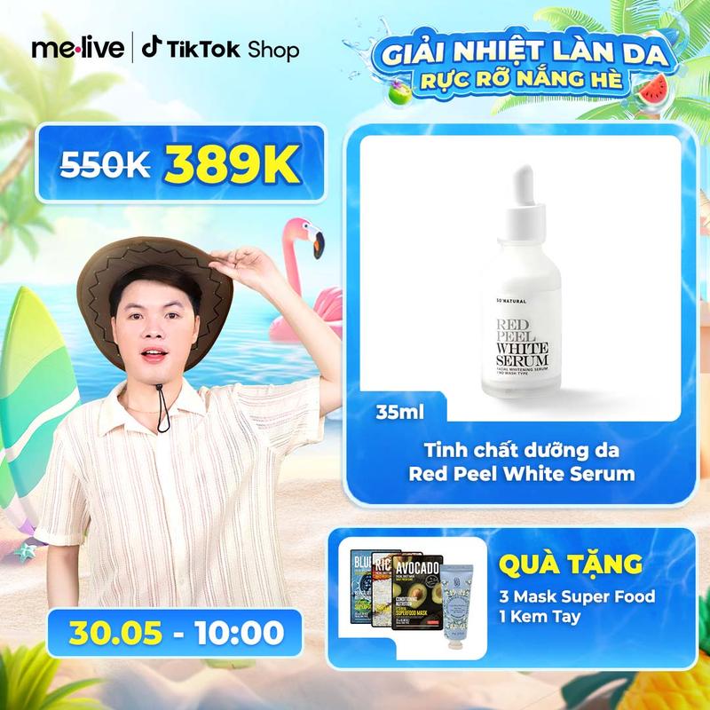 (VŨ THÁI BÌNH X SO NATURAL)  Serum Tinh Chất Peel White So Natural - Dưỡng Trắng, Cải thiện Tàn Nhang & Cấp Ẩm Skincare Arbutin (35ml )