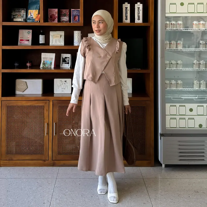 Onora - Oneset Korean Style Mikasa Set Vest Rok Pakaian Wanita 0