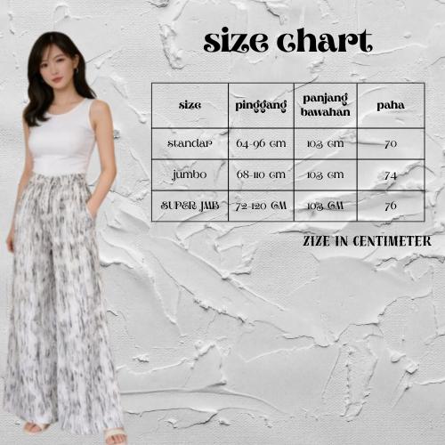 Everyday Pants - Motif Abstrak - Celana Panjang Wanita Baggy Kantor Kuliah - Kulot Pinstripe - Celana Formal Casual