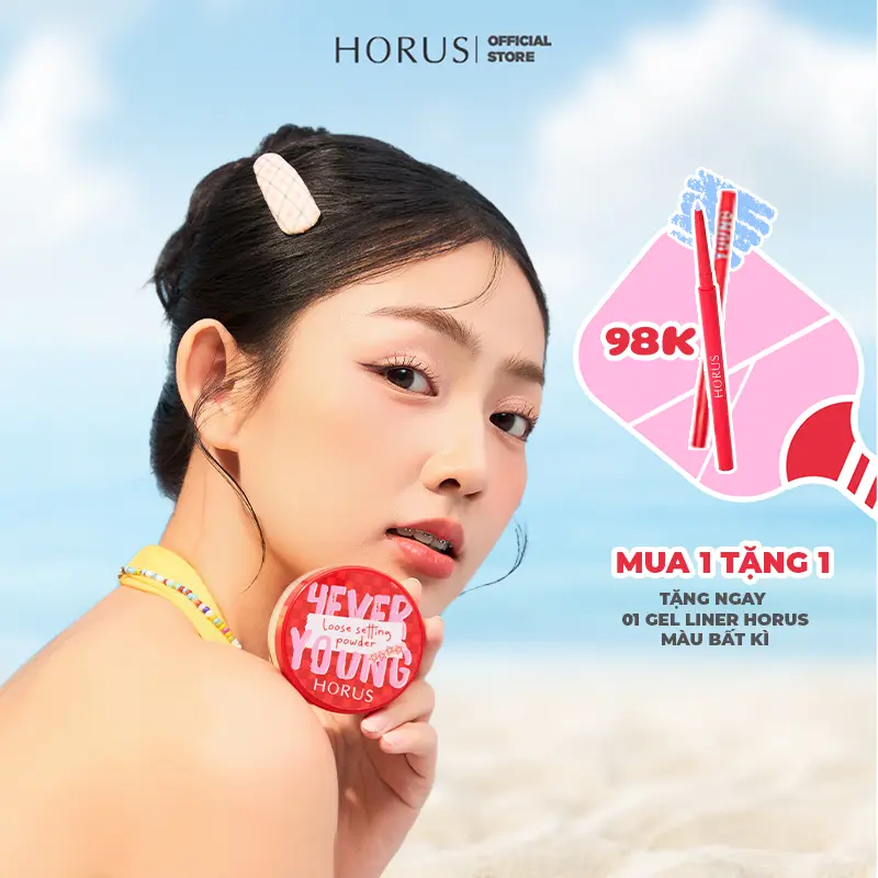 (Quà tặng 1 Kẻ mắt 4everyoung)Phấn phủ Horus 4EVERYOUNG LOOSE SETTING POWDER Mỹ Phẩm Trang Điểm