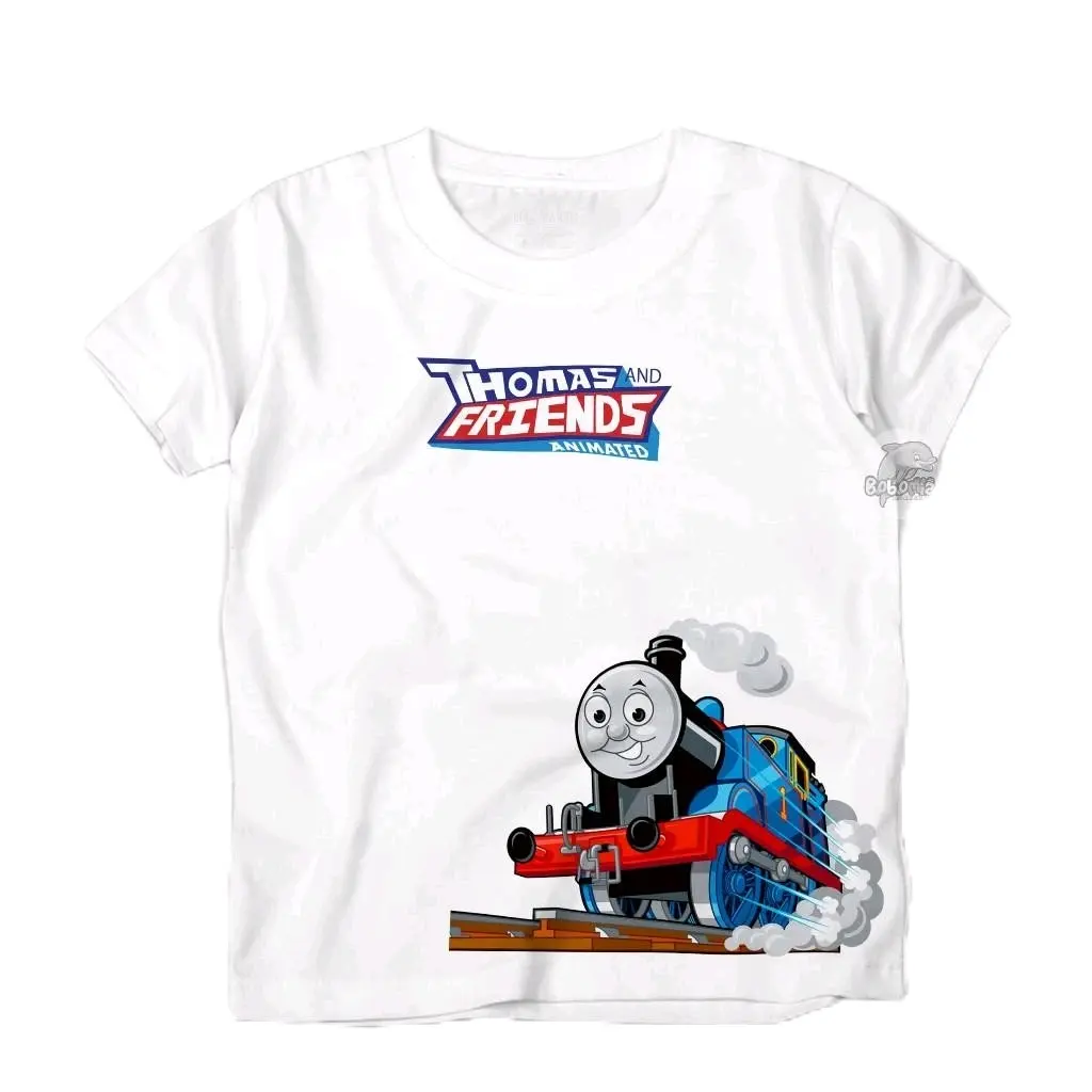 Kaos Anak Thomas And Friend Kartun Kereta Api - Baju Distro Anak Laki-Laki Perempuan (0-10 Tahun) - Atasan Kids Tshirt K1060 Biru Katun Katun