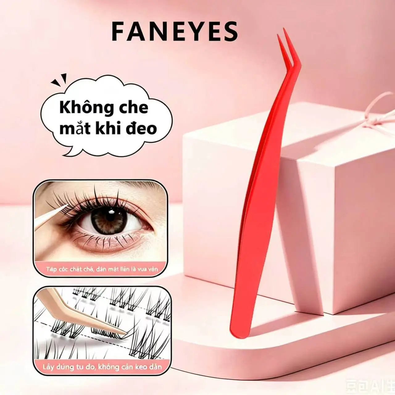 FANEYES Nhíp kẹp mi giả nhíp kẹp mi không keo độ chính xác cao chống dính vật liệu thép không gỉ kẹp chính xác cảm giác cầm chuyên nghiệp loại bỏ nỗi lo keo dính phúc âm cho người mới bắt đầu và người lười