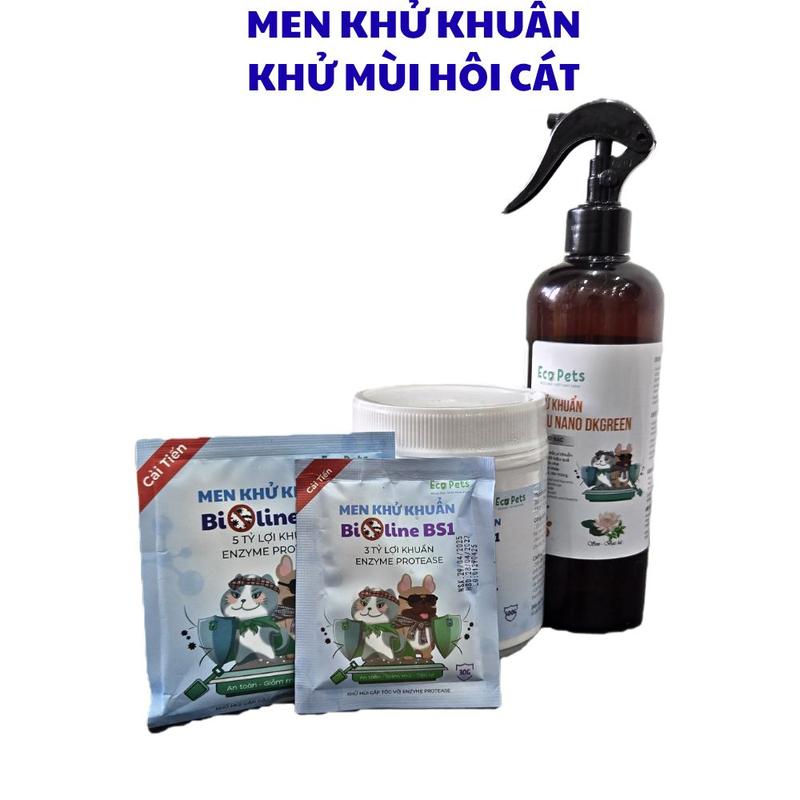 Men khử mùi khử khuẩn xịt khử mùi hôi cát mèo Ecopets BS1