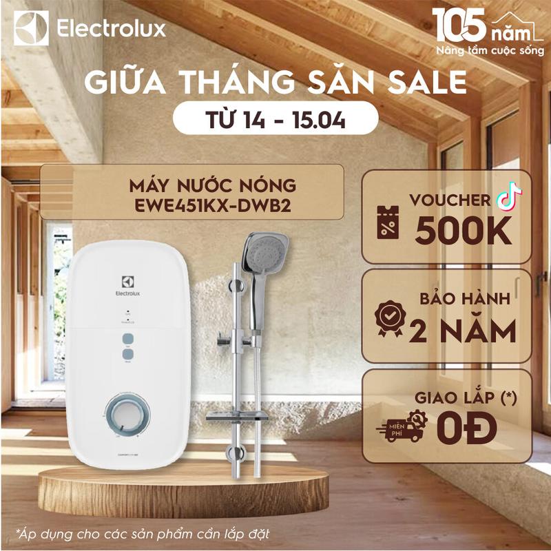 Máy nước nóng Electrolux ComfortFlowTM 500-EWE451KX-DWB2-Nhiệt độ nước ổn định, an toàn