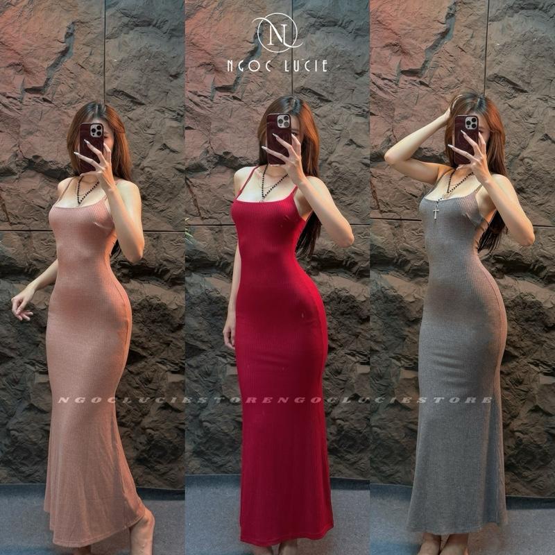 D1052 - Đầm Body Đuôi Cá 2 Dây Basic Tôn Dáng - Ngọc Lucie