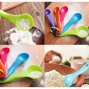 Sendok Takar Warna Warni Set 5in1 Ukuran Kue Air Bumbu Serbaguna Measuring Spoon Alat Baking Takaran Dapur Plastik Kitchenware