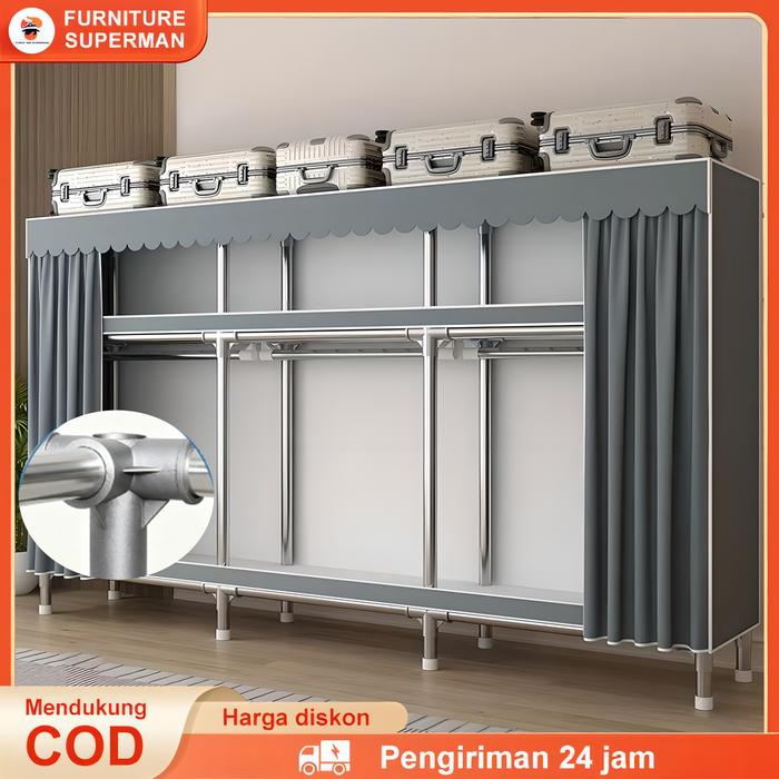 Promo Lemari Baju Besi Heavy Duty Pakaian Kuat Tahan 60kg Anti Karat ...