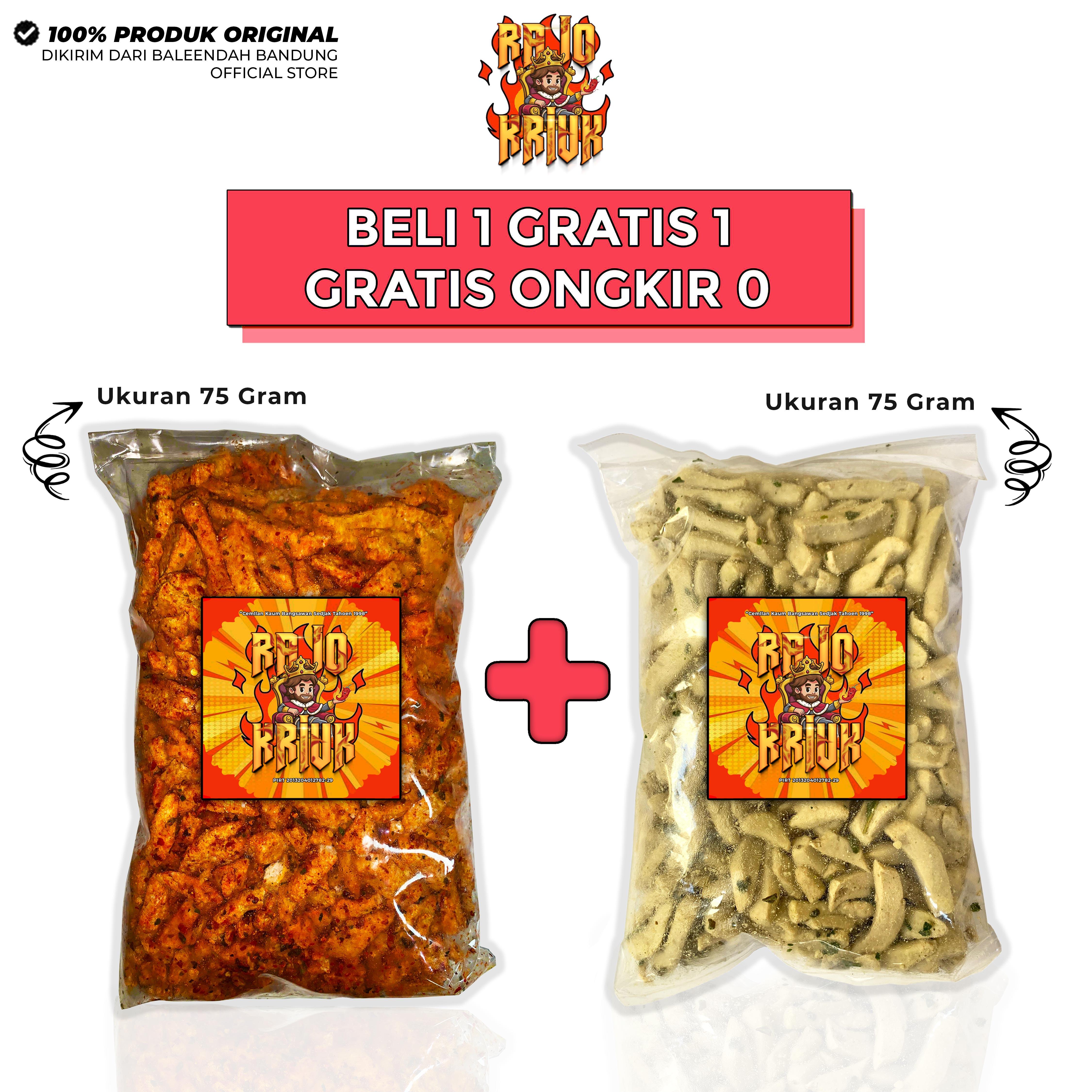 Beli 1 Gratis 1 Basreng Stik 150 Gram Rasa Original 75gr Pedas 75gr Xtra Pedas 75gr