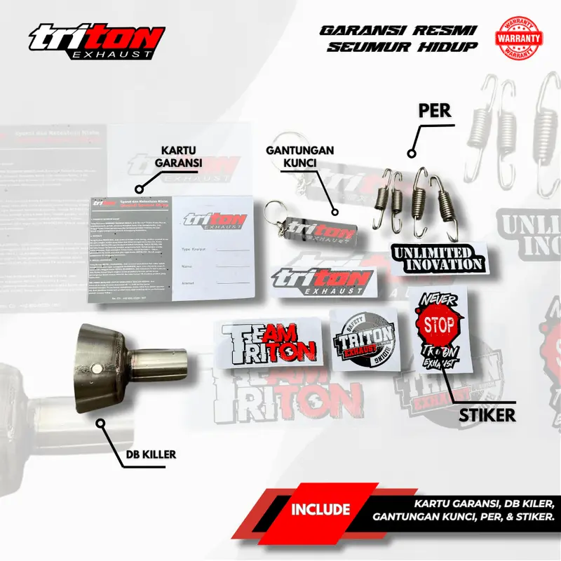 knalpot racing CBR250RR R25 NINJA 250FI NINJA 250 karbu Triton type GT-5 series free DB killer 7