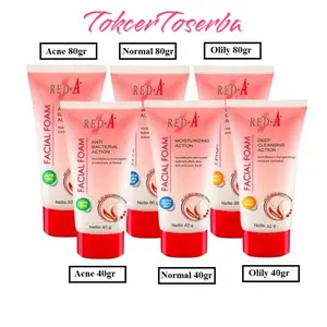 Red-A Facial Foam 80g | 40g Normal to dry skin - Acne skin - Oily skin Cleansing Wajah Pencerah