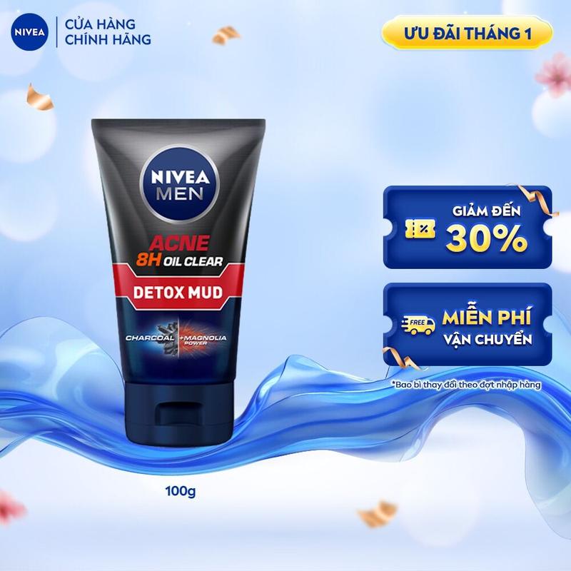 Sữa Rửa Mặt NIVEA MEN Acne Oil Clear Bùn Khoáng Sạch Sâu 100 g - 83940