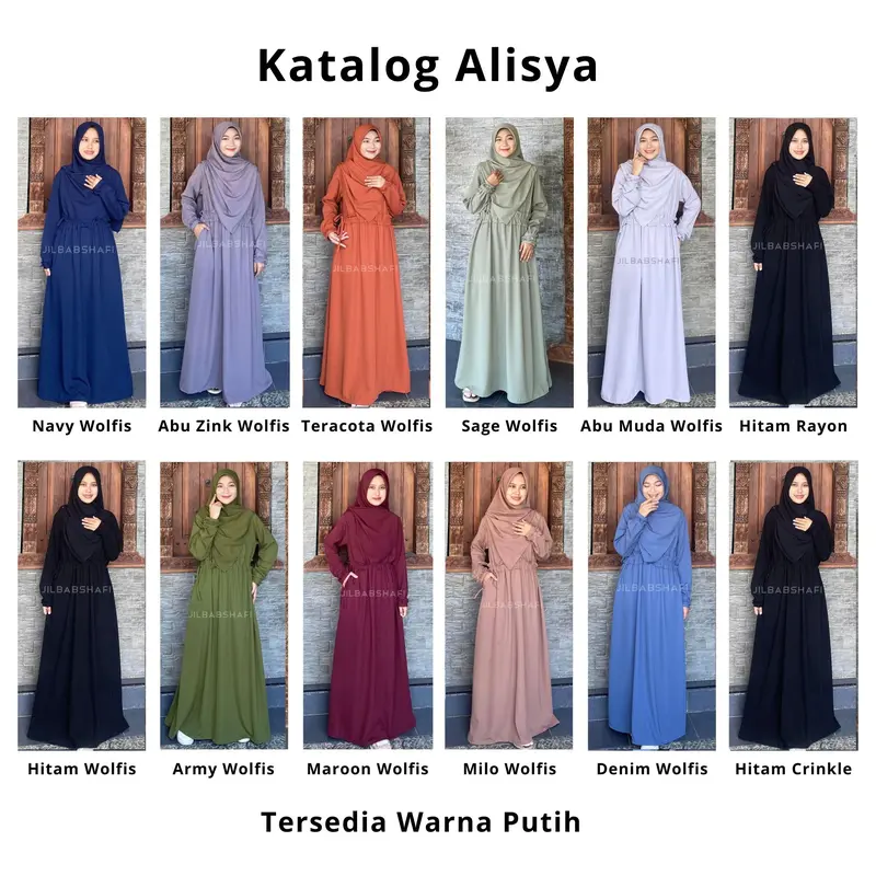GAMIS ALISYA WOLFIS RAYON CRINKLE JILBABSHAFI 7