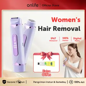 Onlife Alat Cukur Wanita 3 IN 1 Epilator Mini Portable IP68 Tahan Air dengan Pisau Keramik Tajam & Kontrol IC Cerdas WS02 shaver