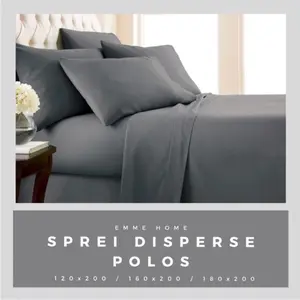 SPREI DISPERSE POLOS BAHAN Katun Premium Ukuran 120x200 / 160x200 / 180x200 TINGGI 20 Seprei Free Karet