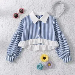 KEMEJA ANAK PEREMPUAN-KEMEJA SALUR ANAK-KEMEJA CROP KOMBI USIA 5-12 THN