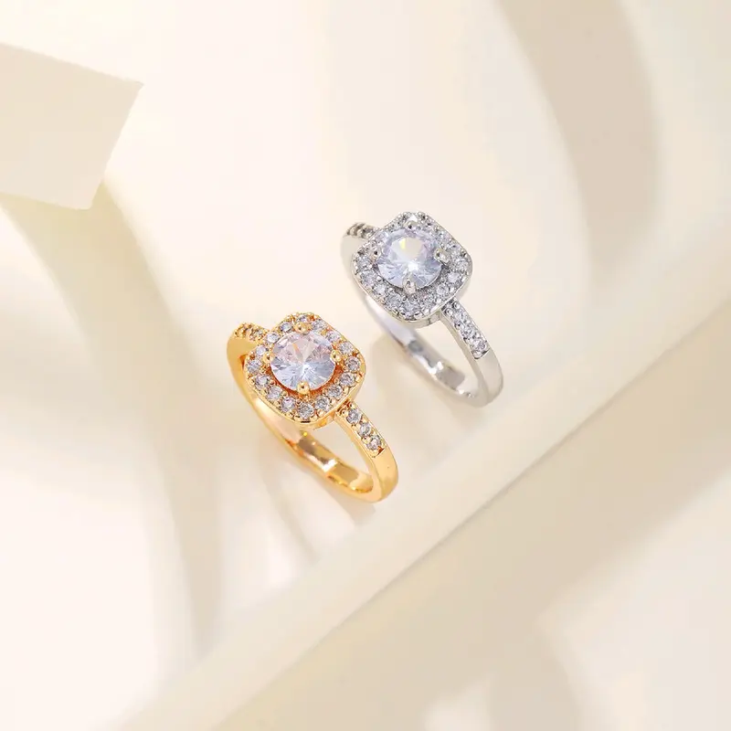 Cincin Kotak Full Permata Zircon Xuping Premium Dewasa by Yunqi Jewellery - Rings 0