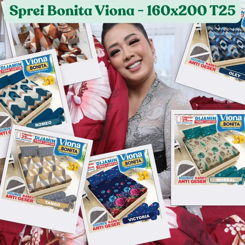 Sprei Viona Ukuran Queen 160x200 T.25