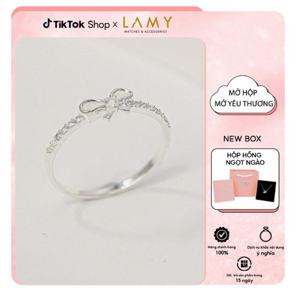 Nhẫn Nữ LAMY Bạc S925 Bowknot Dainty Stone Ring 8379 - Trang sức LAMY