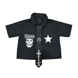 Kemeja crop wanita Y2k Free dasi l Grace store