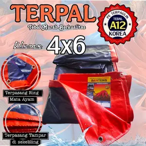 Terpal 4x6 A12 Korea Anti Air dengan Tampar dan Ring Mata Ayam untuk Tutup Truck Tenda Warung Tenda Camping Outdoor Kompor