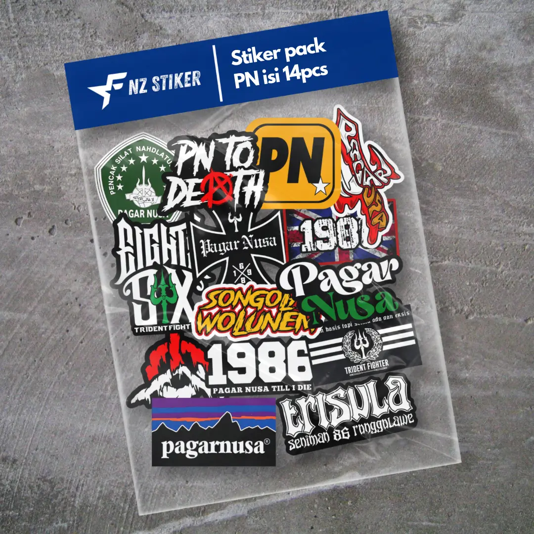 STIKER PAGAR NUSA ISI 14pcs - ANTI AIR, STIKER PERGURUAN | STIKER SILAT, HELM, LAPTOP, CASE HP, VOL 17