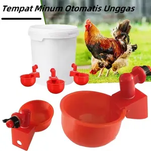 Cangkir Air Ayam Otomatis, Tempat Minum Ayam Bebek Otomatis dari Plastik, Cangkir Minum Unggas, Mangkuk Minum untuk Burung dan Ayam Betina, Alat Rumah Tangga-MZH
