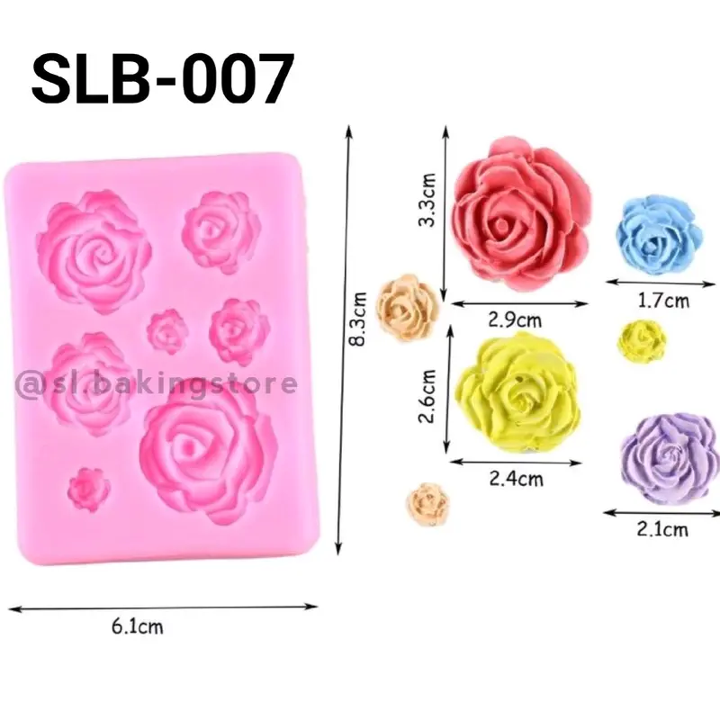 SLB-007 CETAKAN SILIKON MAWAR/CETAKAN COKLAT/CETAKAN PUDING/CETAKAN FONDANT Kitchenware 0