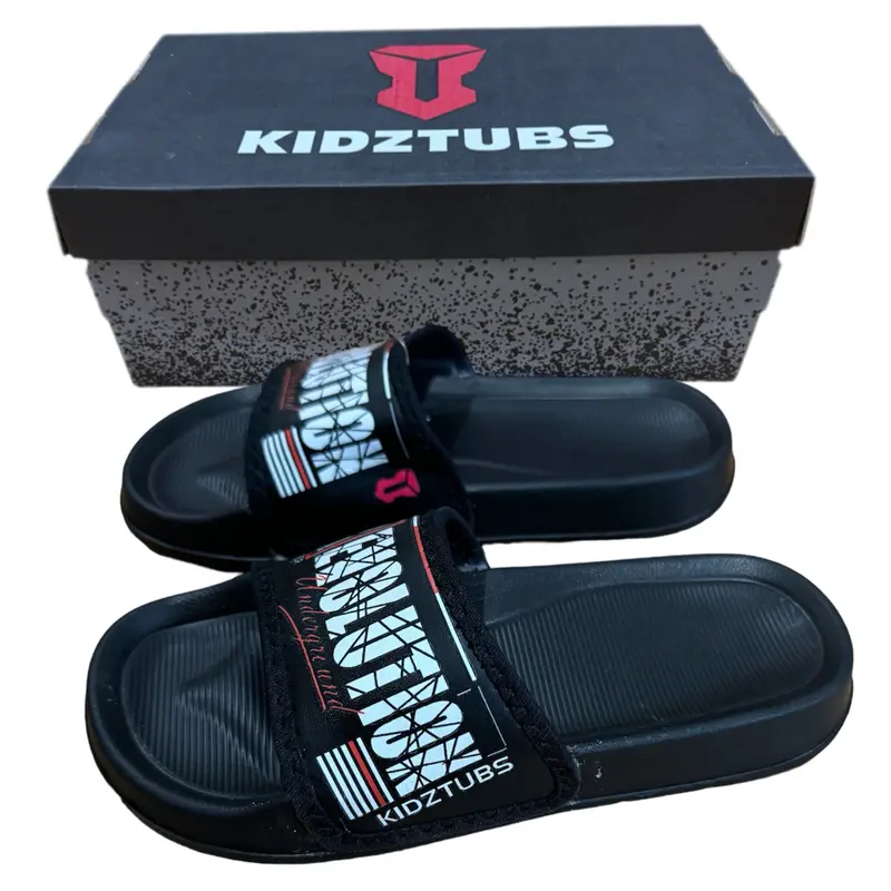 KIDZTUBS Sandal Anak Cowok Sandal Anak Laki-Laki Karet Slipper Slide Selop Slipon Jepit Karakter Warna Hitam 6 10 Tahun KDZ1810012425 Fashion Kaki 0