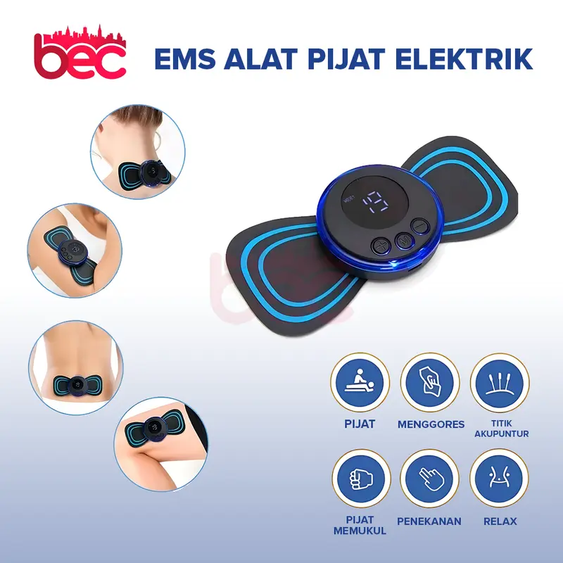 【BEC】Alat Pijat Punggung EMS Alat Pijat Leher Elektrik Alat Terapi Pinggang Akupunktur Pengisian Meningkatkan Sirkulasi Darah Meredakan Sakit 0