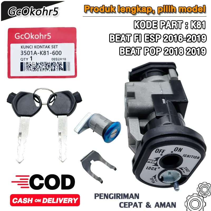 KUNCI KONTAK SET BEAT FI ESP, BEAT POP, BEAT STREET 2017-2019 KUNCI K81 Motor