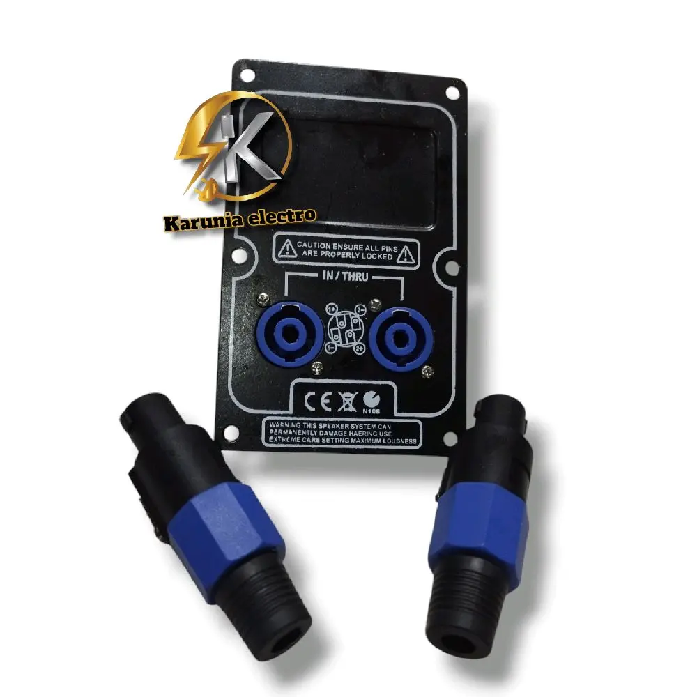 terminal spikon kotak 2 lubang trepes / panel spikon 2lubang + 2 soket spikon + 2 jek spikon.