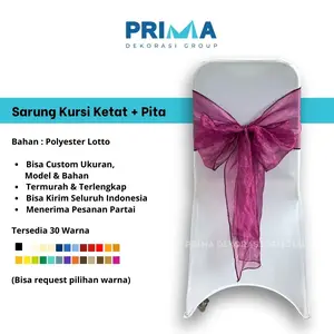 Sarung Kursi Futura Ketat / Cover Chair Street + Pita Organdi Custome Warna