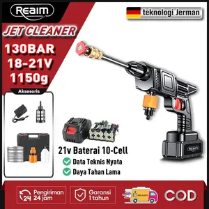 Reaim Jet Cleaner BW 130Bar 21V baterai 10-Cell Semprotan Cuci Motor Mesin Cuci Motor Mesin Cuci Mobil Alat Cuci Motor