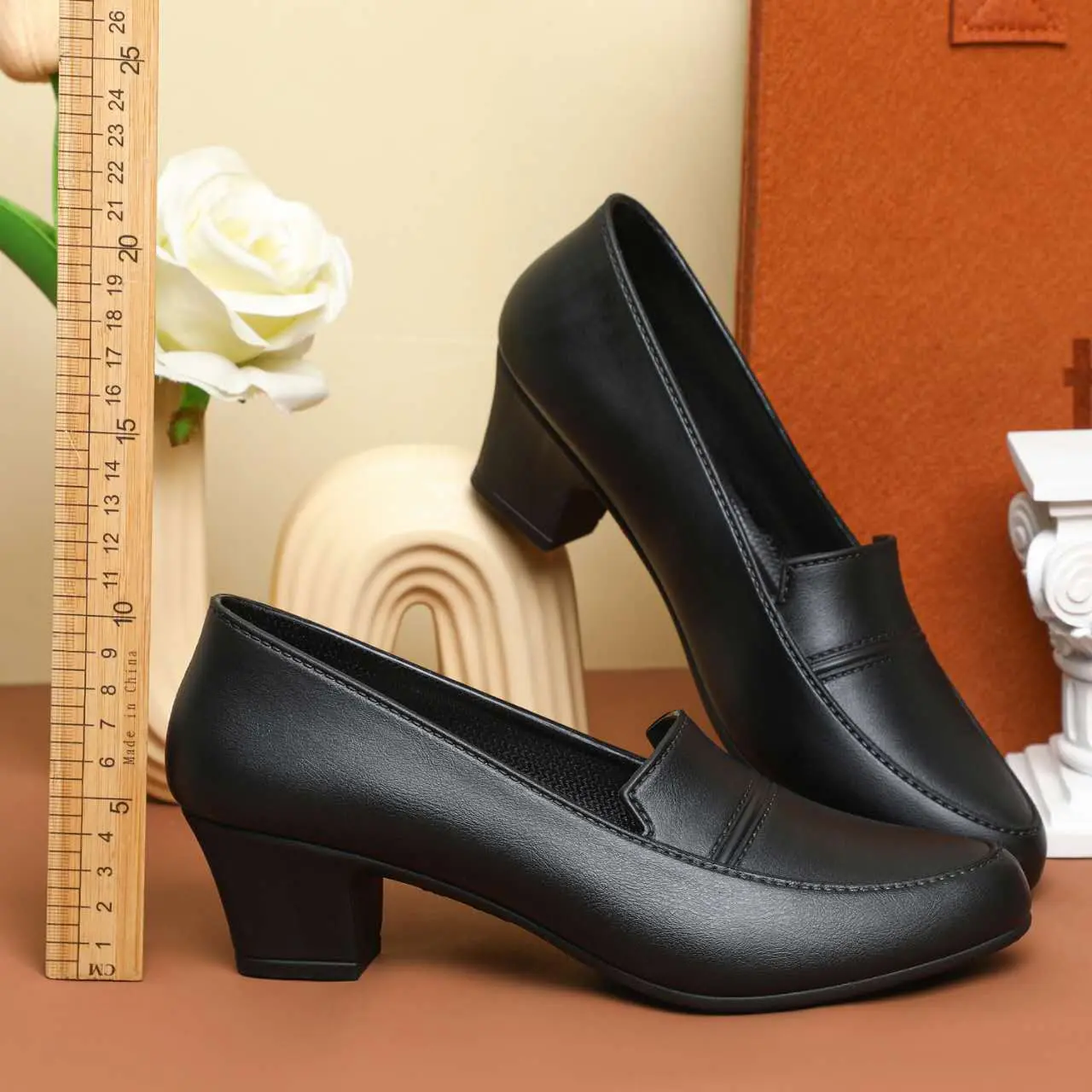 Stylish Black Heeled Women's Work, Office, School Shoes - Classy