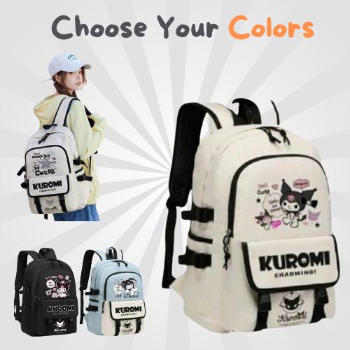 Tas Ransel Bonus Tumbler Minum Rain Cover Kuromi Murah Viral Anak SD SMP TK Motif Fashion 4