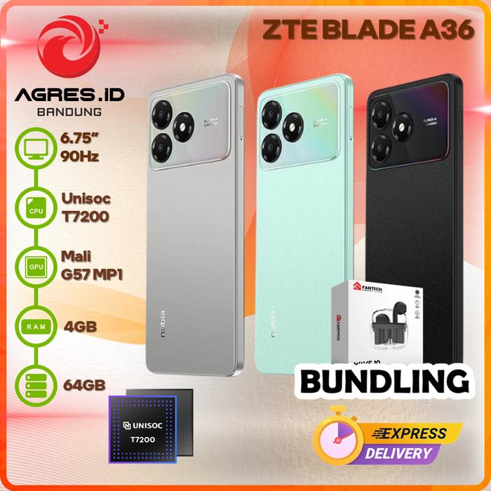 Gambar ZTE Blade A36 4Gb 64Gb Garansi Resmi Indonesia - BLACK, NON BUNDLE dari Agres ID Bandung Kota Bandung Tokopedia