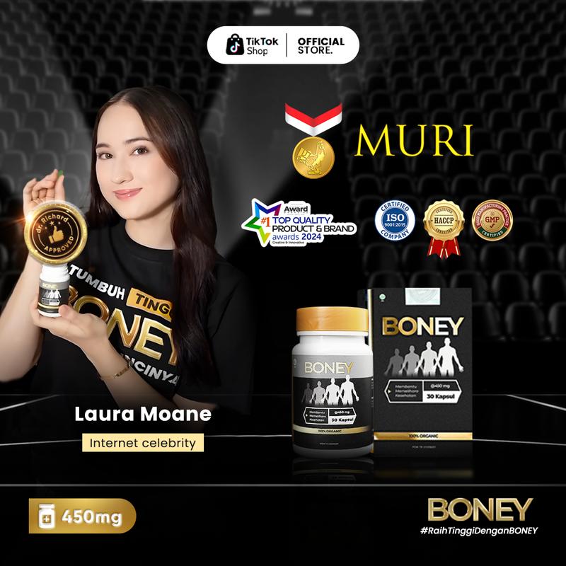 Boney - Suplemen Kesehatan Boney untuk Kesehatan Tulang | Isi 30 Kapsul Herbal 2