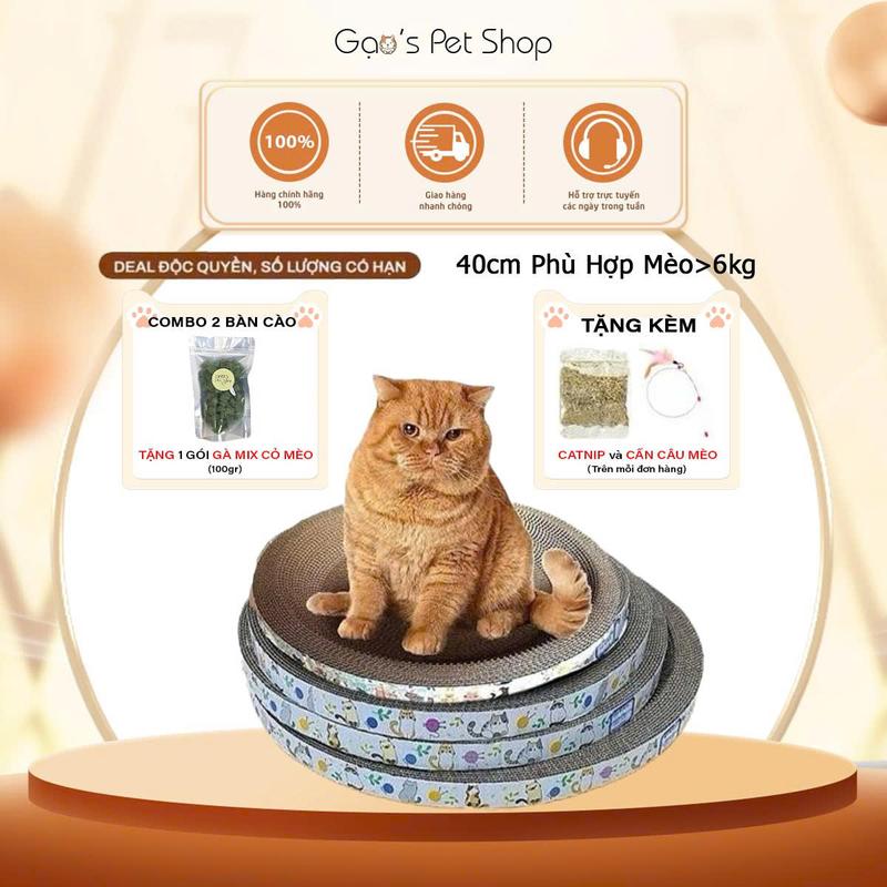( Tặng Kèm Catnip Cỏ Bạc Hà & Cần Câu Mèo ) Ổ Cào Móng Mèo Mẫu Tùy Đợt Hàng Loại 1 Siêu Cứng, Chất Lượng Vừa Là Bàn Cào Móng&Ổ Ngủ Mèo To Nhỏ , Nhiều Kích Thước Món Đồ Chơi Mèo Yêu , Vừa Cào Móng Vừa Ngủ Giảm Stress bàn cào cho mèo , Hàng Sẵn Tặng Quà