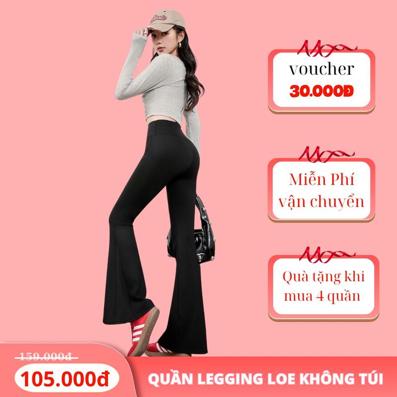 COMBO 2 Quần Ống Loe KHÔNG TÚI Chất Vải Thun Cotton Co Giãn Tôn Dáng,Tập Yoga,Trẻ Trung Năng Động