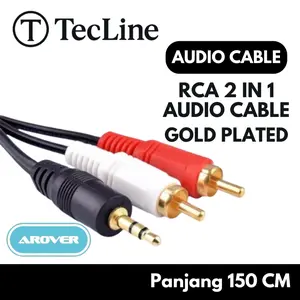 KABLE RCA 2in1 AUDIO CABLE KABEL AUDIO AUX 150cm Awet dan Tahan Lama COD